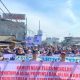 Ratusan warga gelar aksi demosntrasi penutupan jalan Raya Puspitek