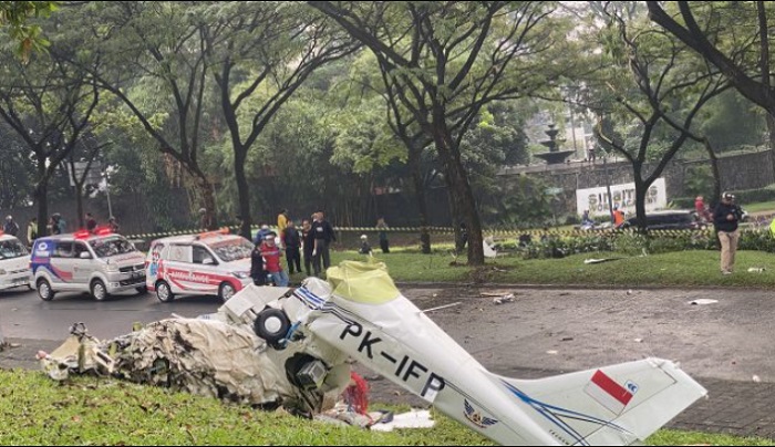 Komdisi Terkini Pesawat Jatuh di Lapangan Sunburst BSD