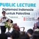 Menteri Luar Negeri Republik Indonesia, Retno Marsudi menyampaikan kuliah umum di hadapan lebih dari 250 orang mahasiswa dan akademisi lintas keilmuan mengenai Diplomasi Indonesia untuk Palestina “All Eyes On Rafah"