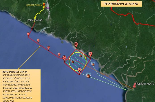 Kapal Cita XX, Kapal Kominfo Bawa Material BTS Hilang Kontak di Perairan Papua