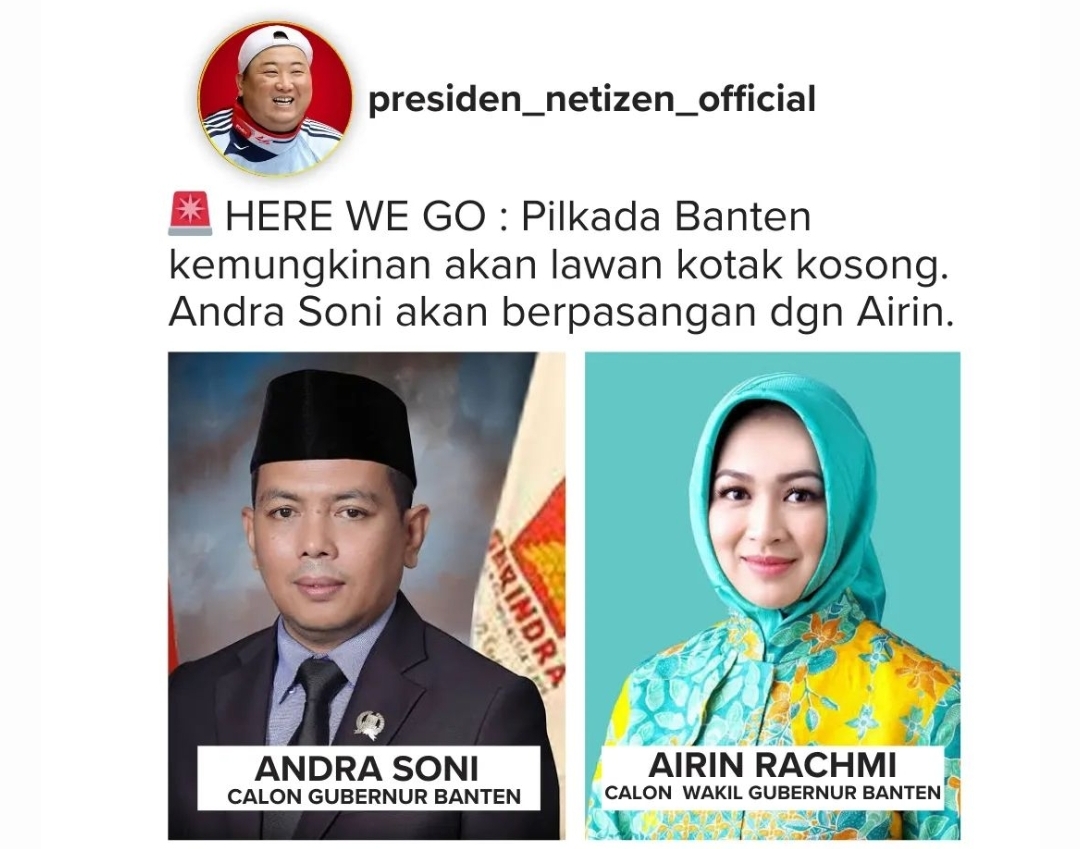 Mencuat Nama Andra Soni dan Airin Rachmi Diany pasangan Calon Pilgub Banten 2024, Ini Komentar Warganet