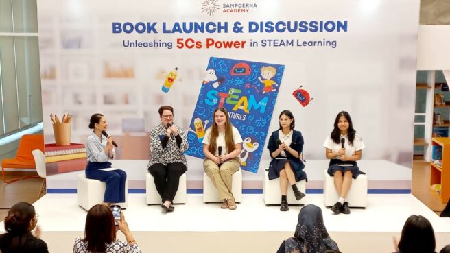 Sampoerna Academy sebagai pionir pendidikan STEAM di Indonesia kembali menggelar Literacy Festival 2024 dengan tema STEAM Adventures Book Launch & Discussion: Unleashing 5Cs Power in STEAM Learning berkolaborasi dengan Play ‘N’ Learn, Rabu 11 September 2024/Foto: Nadia-Infotangerang.id