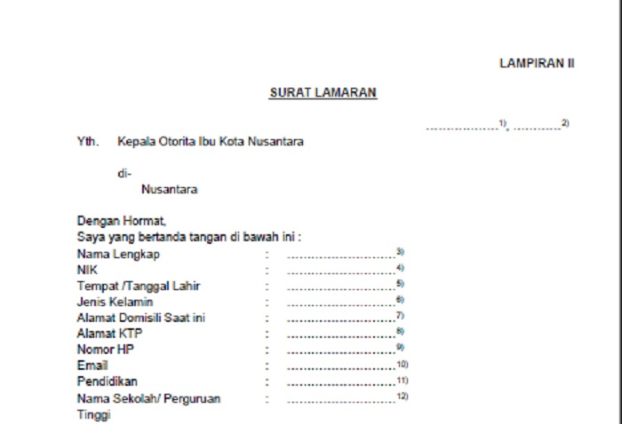 surat lamaran CPNS IKN 2024