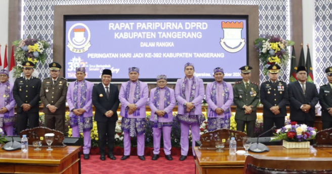 HUT Kabupaten Tangerang ke-392 ditandai dengan penyelenggaraan Rapat Paripurna Istimewa di Gedung DPRD Kabupaten Tangerang, dengan tema “Terus Bertumbuh, Semakin Gemilang" pada Minggu, 13 Oktober 2024.