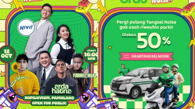 Kode Voucher Diskon GrabBike dan GrabCar ke Lokasi Tangsel Noise Vol.10