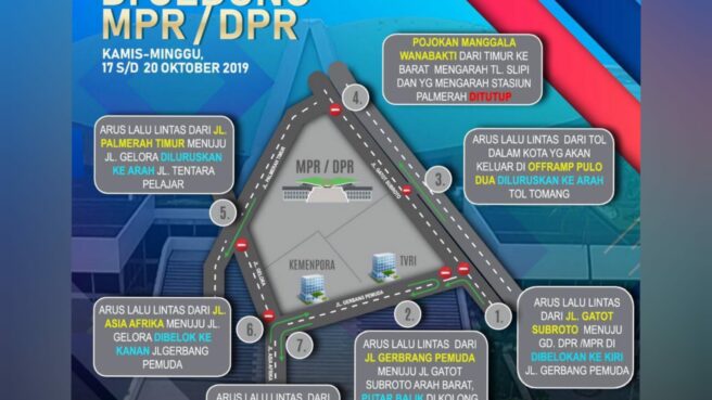 Rekayasa Lalu Lintas Pelantikan Presiden 2024, Minggu 20 Oktober 2024