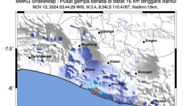 Gempa Bumi Bantul DIY, Rabu, 13 November 2024