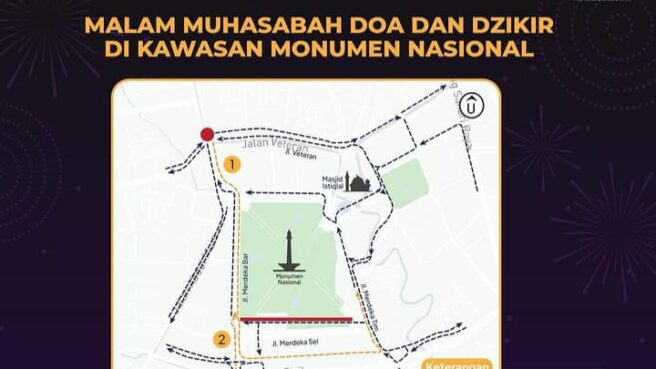 Rekayasa Lalin Monas Hari Ini, 30 Desember Malam