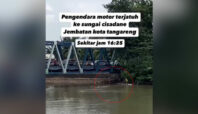 Pengendara Motor Jatuh di Sungai Cisadane