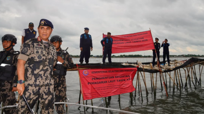 Pagar Laut Pesisir Tangerang Disegel KKP/Foto:Kompas