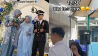 Pengantin Wanita Test CPNS Saat Hari Pernikahannya