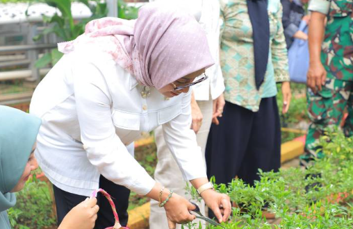 Dalam kunjungan ke Sekolah Lansia jajaran kementerian dan lembaga melihat langsung green house, pengolahan sampah, hasil produk UMKM, eco enzyme, budi daya lele, hingga budi daya warga Kampung Jimpitan.