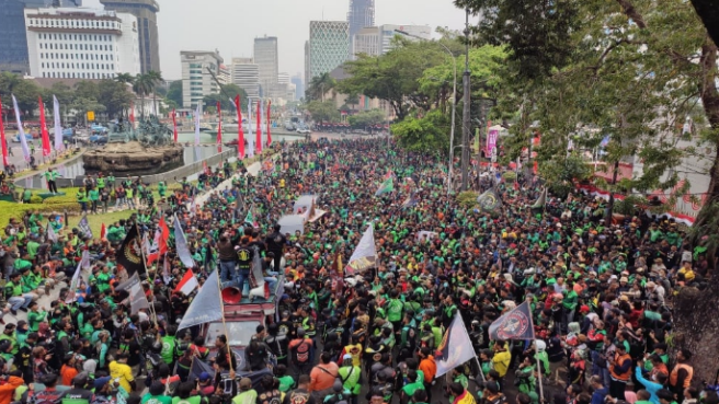 Demo Ojol Hari Ini, Senin 17 Februari 2025