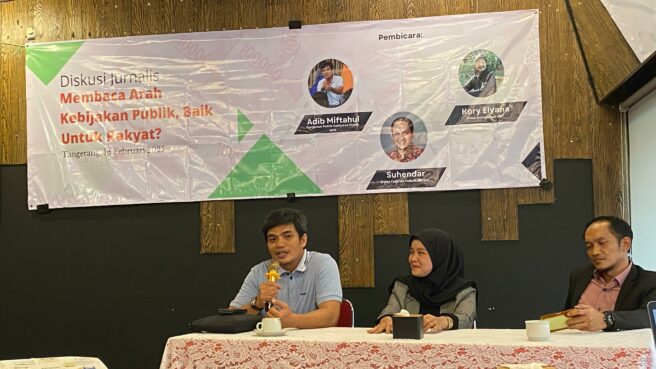 Akademisi Tangerang dalam Diskusi Jurnalis bertajuk “Membaca Arah Kebijakan Publik, Baik Untuk Rakyat?” yang digelar di kawasan BSD, Tangerang, Selasa 18 Februari 2025/Foto:Nad