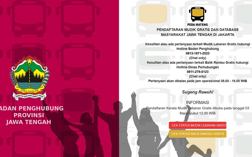 mudik gratis pemprov jateng lebaran 2025