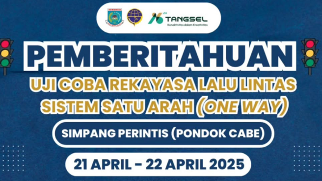 One way di Pondok Cabe 21-22 April 2025