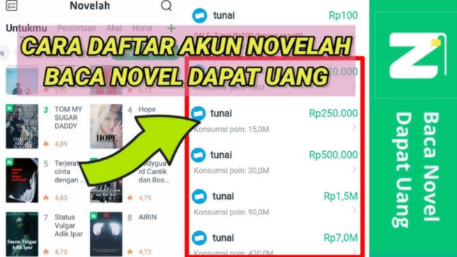klaim saldo DANA gratis ke dompet digital modal baca novel