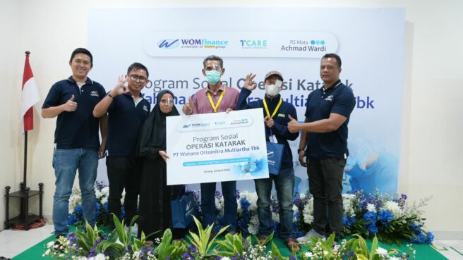 Wom Finance bersama T.CARE dan RS Mata Achmad Wardi berkolaborasi dalam kegiatan sosial operasi katarak gratis bagi warga kurang mampu di wilayah Serang dan sekitarnya pada 22 April 2025