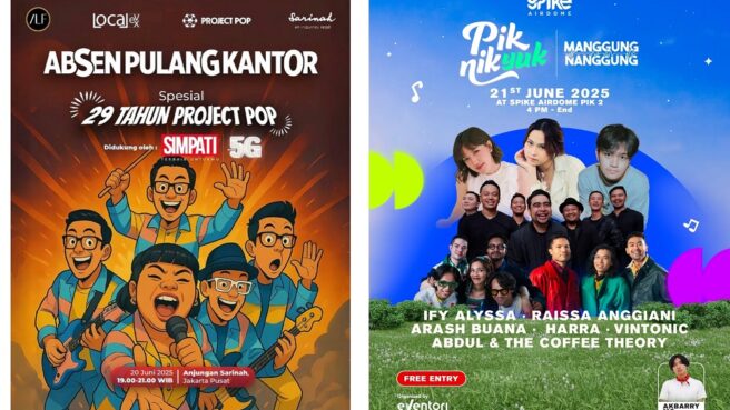 Konser gratis akhir pekan 20-22 Juni 2025