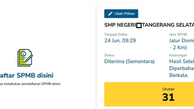 SPMB SMPN Tangsel 2025 Jalur domisili