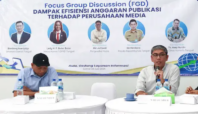 Forum Group Discussion (FGD) terkait Efisiensi Anggaran Publikasi yang digelar Persatuan Wartawan Indonesia (PWI) Kota Tangsel di Gedung Layanan Informasi Publik, Serpong, pada Jumat 20 Juni 2025.