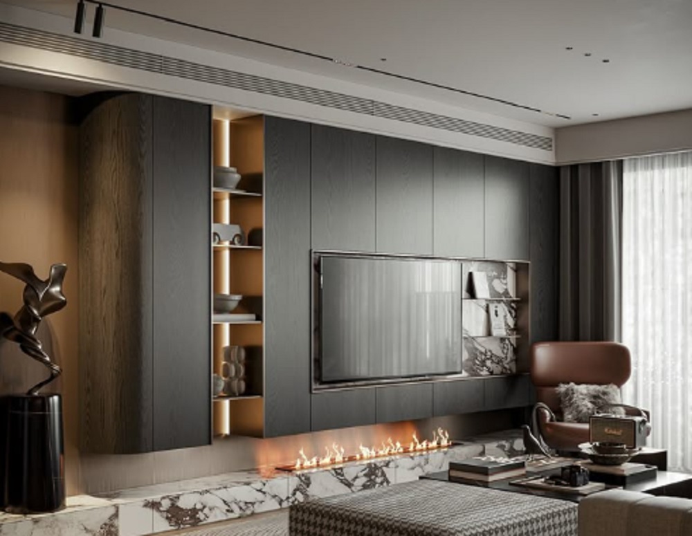 Wall moulding ruang tamu minimalis estetik