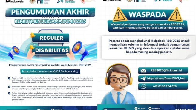Hasil Akhir Rekrutmen BUMN 2025 Dirilis hari ini, 14 Juli 2025