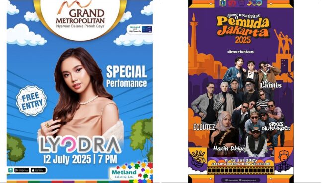 Konser gratis akhir pekan 11-13 Juli 2025