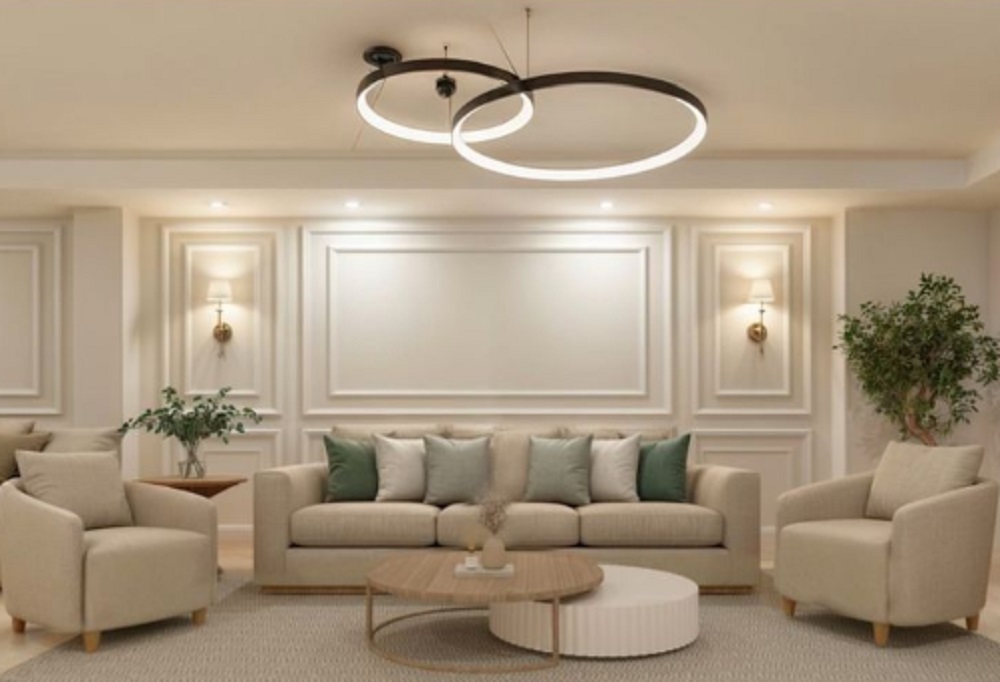 Wall moulding ruang tamu minimalis estetik