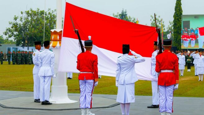 Pelaksanaan upacara Kemerdekaan Republik Indonesia ke-79 di lapangan Batalyon Kavalery 9, Kecamatan Serpong Utara, Kota Tangsel, pada Sabtu (17/8/2024) lalu. Foto: Humas Tangsel