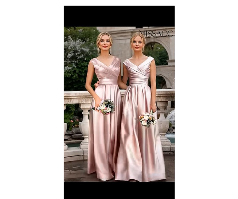 10 Model Baju Bridesmaid Satin Polos Simple dan Elegan, Populer di 2025 9 Model baju bridesmaid satin populer 2025