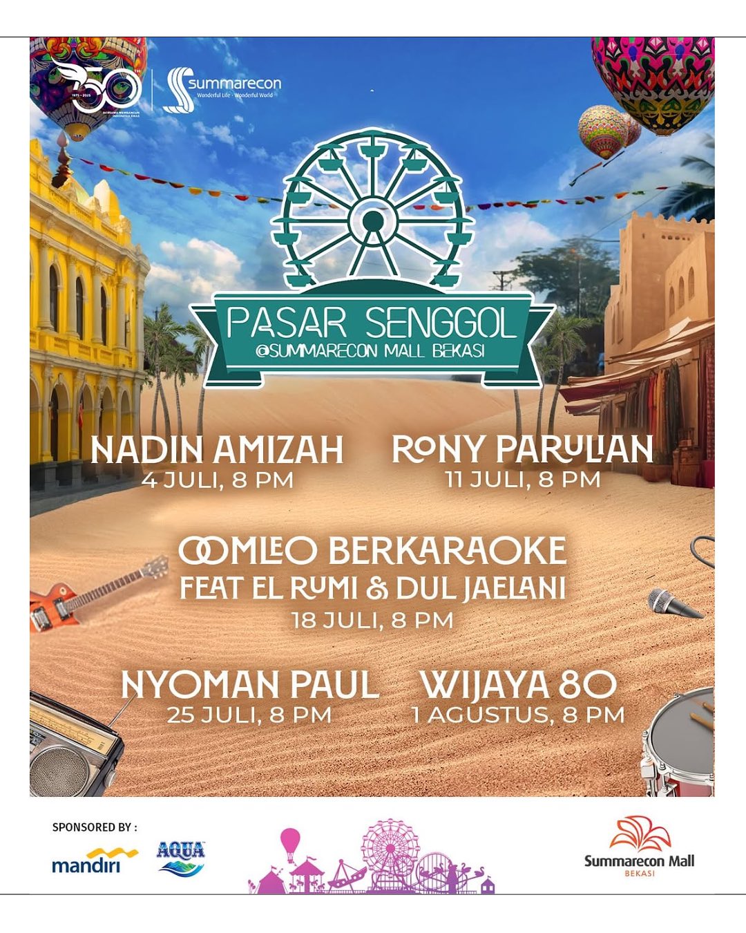 Konser gratis akhir pekan 4-6 Juli 2025