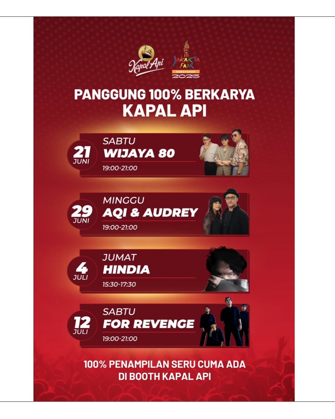 Konser gratis akhir pekan 4-6 Juli 2025