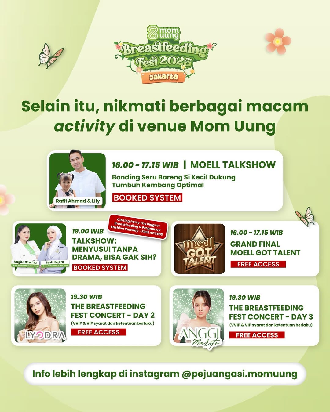 Konser gratis akhir pekan 1-3 Agustus 2025