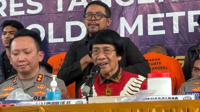 Ketua LPAI, Kak Seto, saat menghadiri konferensi pers di Mapolres Tangsel, Jumat (8/8). Foto: Andre Pradana/Tangselife