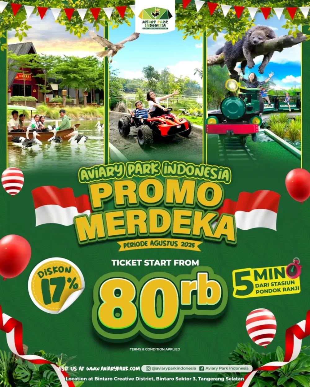 Promo HUT ke-80 RI tempat wisata di Tangerang