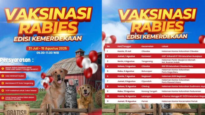 vaksinasi rabies gratis