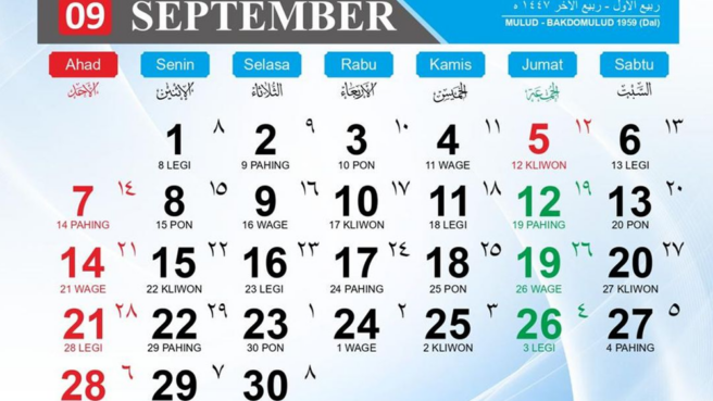 kalender jawa september 2025