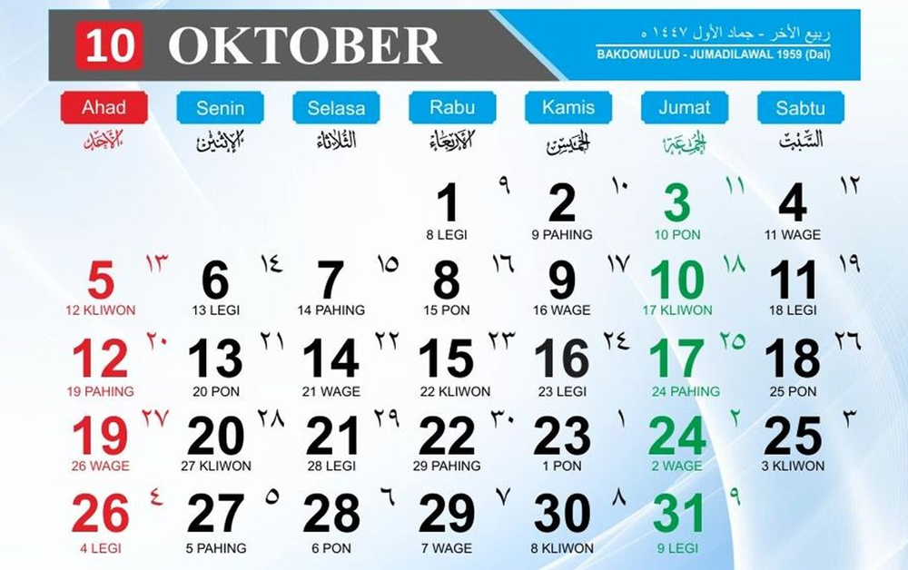 Kalender Jawa Hari Ini 30 Oktober 2025: Ternyata Weton Kamis Kliwon Punya Watak Istimewa! 2 kalender jawa hari ini