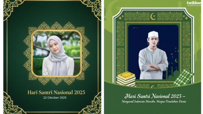prompt gemini ai twibbon hari santri nasional 2025