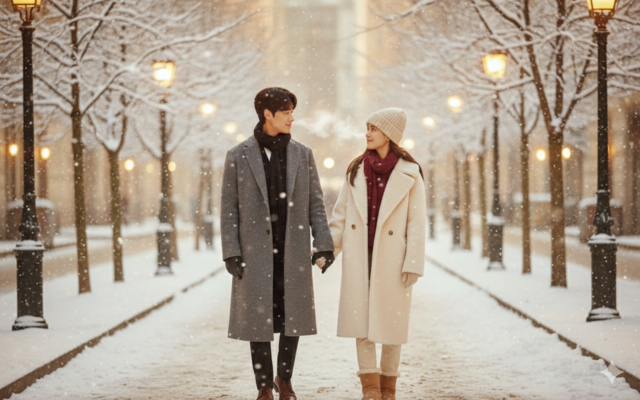 10 Prompt Gemini AI Paling Realistis 2025: Bikin Gambar Romantis Bersalju ala First Love 2 prompt gemini ai