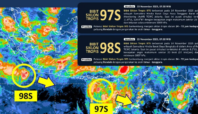 Bibit Siklon Tropis 97S dan 98S Terdeteksi Aktif di Sekitar Wilayah Indonesia. Foto: BMKG