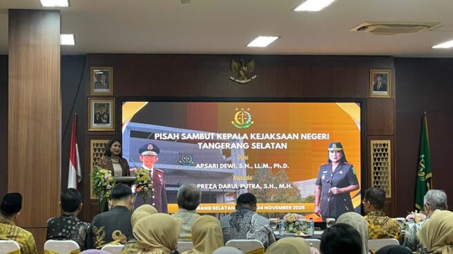 Pisah Sambut Kepala Kejari Tangsel, Selasa 4 November 2025 malam.