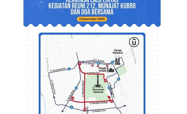 Rekayasa Lalu Lintas Reuni 212 di Monas 2025 Hari Ini