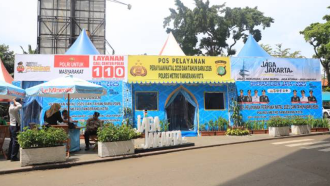 Pos Pengamanan Polres Metro Tangerang Kota dalam Operasi Lilin Jaya 2025