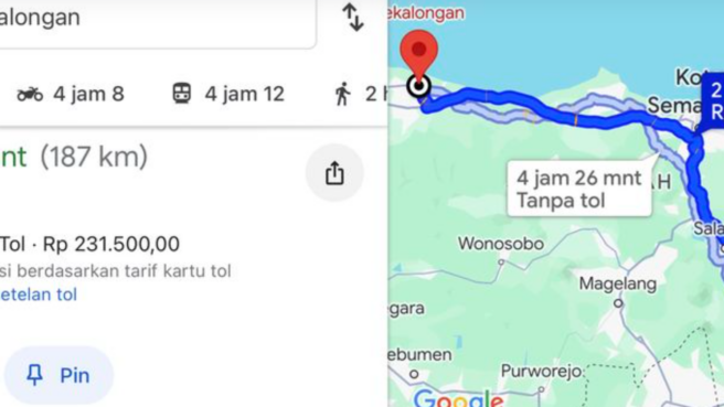 Cek Tarif Tol via Google Maps