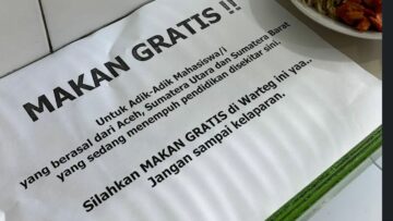 Content Creator asal Tangsel bikin gerakan makan gratis untuk mahasiswa asal Aceh, Sumut dan Sumbar. Foto: instagram @mass.arkan