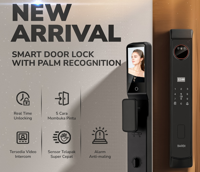 Bardi Smart Door Lock with Face Recognition WiFi