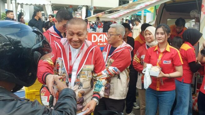 Peluncuran Warteg Gratis Alfamart 2026 di gerai Drive Thru Alam Sutera, Tangerang, Kamis 26 Februari 2026.