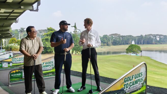 Kick Off Ekskul Golf BINUS SCHOOL Serpong di Damai Indah Golf BSD, Tangerang Selatan, Rabu 10 Juni 2026.